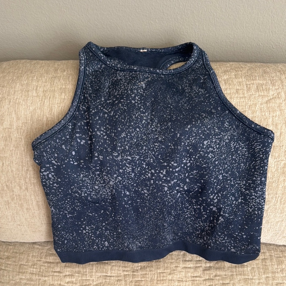 Lululemon Athletica Speckled Navy Crop Top